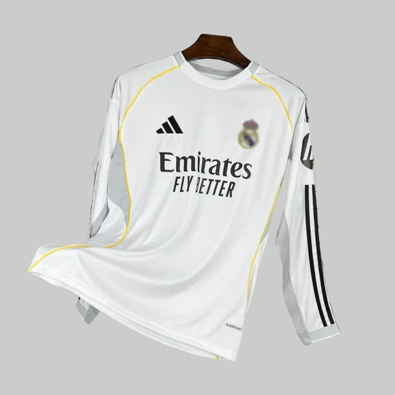 Real Madrid Home Full Sleeve Fan Version Jersey 2025/26 – White